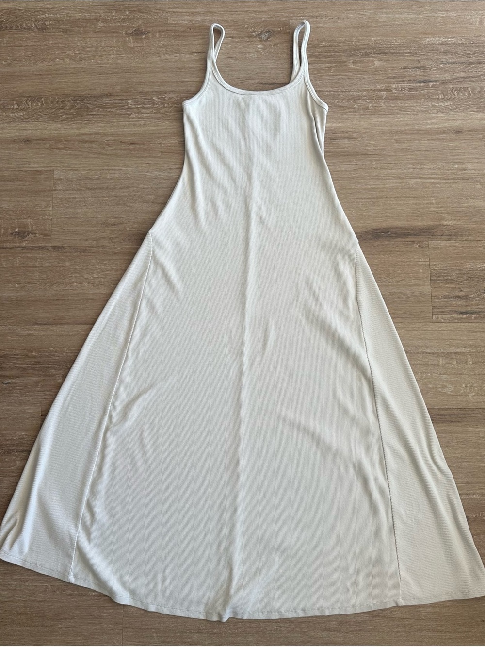 OLD NAVY | NWOT | BEIGE MAXI TANK DRESS W/ SIDE PANELS | RIBBED STRETCH